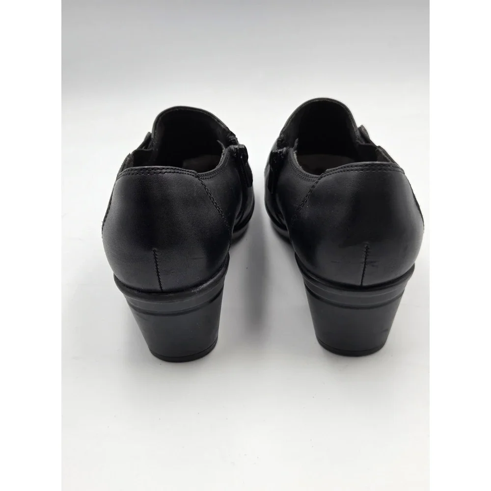 Clarks Collection Leather Booties Emslie Warren Black Wms 8.5 Classic